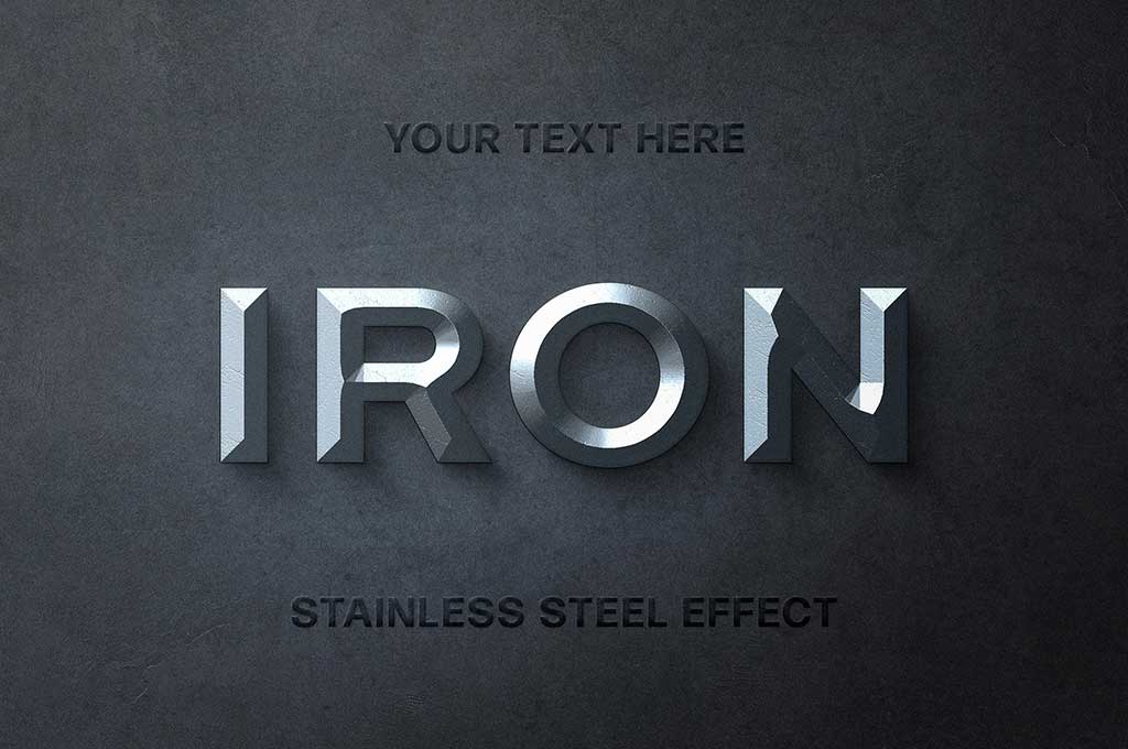 Stainless Steel Text Effect