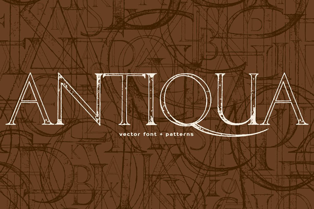 ANTIQUA Vector Font + Patterns