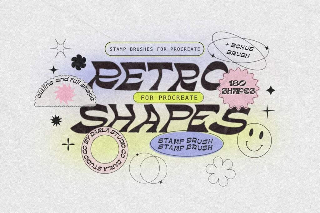 Geometric Shapes Stamp Brush For Procreate