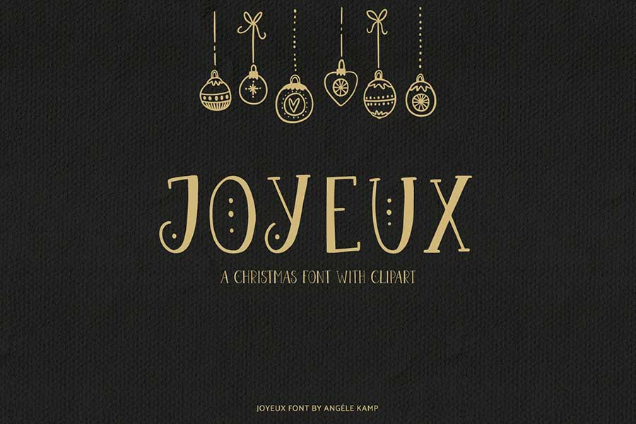 Joyeux Christmas Font & Clipart