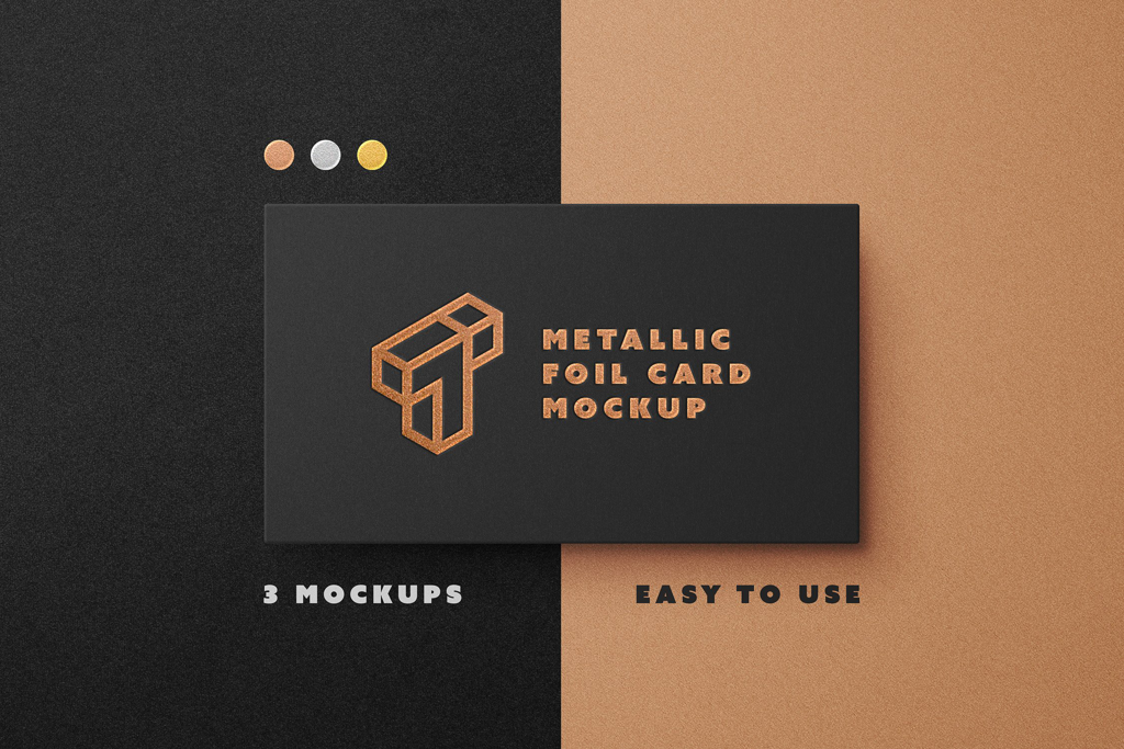 Metallic Foil Business Card Mockup